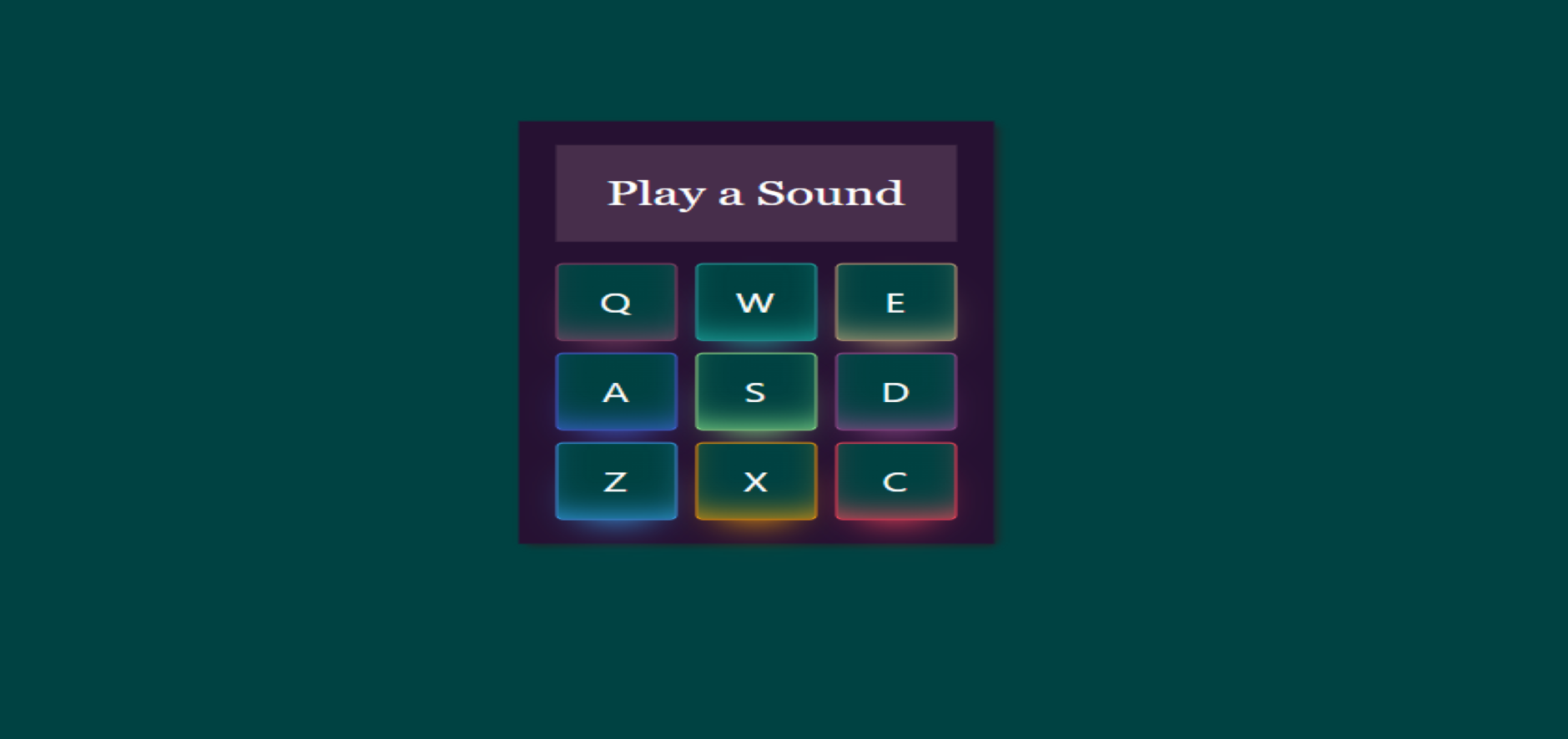 image of drum machine website showing a pad with nine buttons