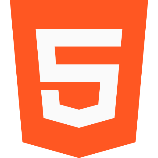 HTML logo have number 5 on orange background