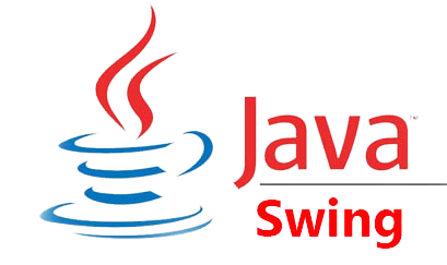 Java Swing logo looks like a cup of coffee with text saying Java Swing